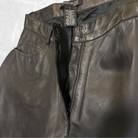 Kenneth Cole New York Black Leather Pants ~size 4 - Picture 4 of 11